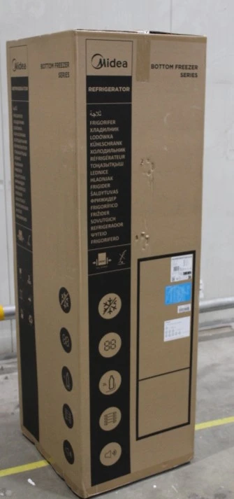 SALE OUT. Midea MDRB380FGE02A Refrigerator, E, Freestanding, Combi, Height 180 cm, Fridge net 199L, Freezer net 71L, Grey | Midea Refrigerator | MDRB380FGE02A | Energy efficiency class E | Free standing | Combi | Height 180 cm | No Frost system | Fridge net capacity 199 L | Freezer net capacity 71 L | 41 dB | Grey | DAMAGED PACKAGING, DENT ON DOOR,