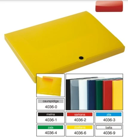 Kausta (ümbrik) klambriga, plastikust, kollane, 2 cm