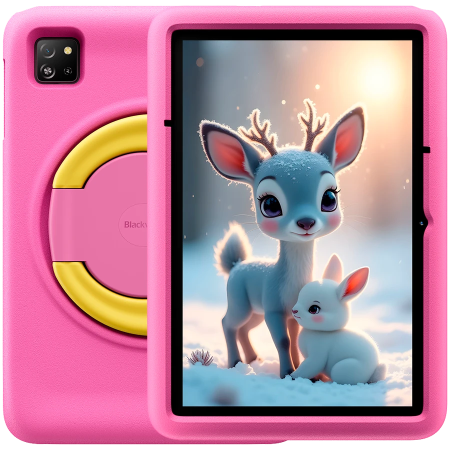 Blackview Tab 60 Pro Kids LTE 10.1-inch HD+ 800x1280 IPS 60Hz 4GB/128GB Octa-core T606 1.6GHz 5MP Front/8MP Back Camera Battery 7700mAh NO Carger USB Type-C Android 15 SD card slot Rose Pink