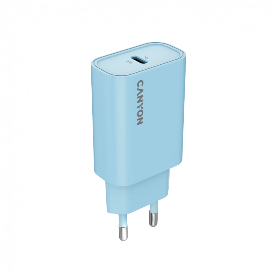 CANYON charger OnCharge 30CL Max Power 30W 1xPD EU Light Blue