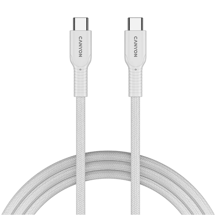 CANYON cable OnWire 60CL C-C 60W COLOR Braided 1m White