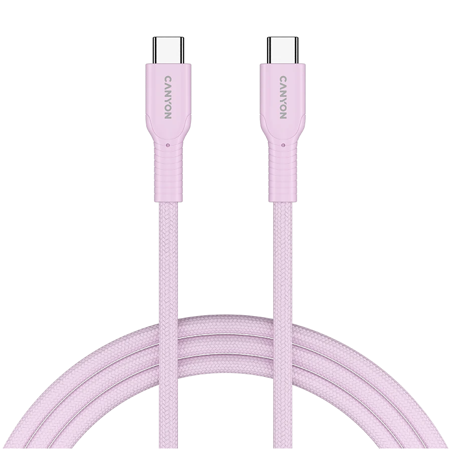 CANYON cable OnWire 60CL C-C 60W COLOR Braided 1m Pink