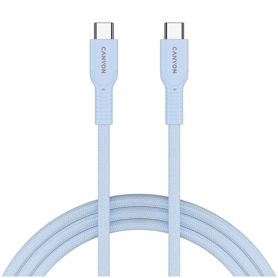 CANYON cable OnWire 60CL C-C 60W COLOR Braided 1m Light Blue