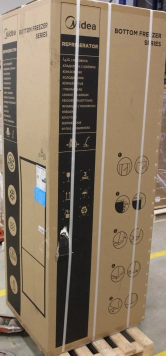 SALE OUT. Midea MDRB548MME46 Refrigerator, E, Freestanding, Combi, Height 186 cm, Fridge net 271L, Freezer net 130L, Grey | Midea Refrigerator | MDRB548MME46 | Energy efficiency class E | Free standing | Combi | Height 186 cm | No Frost system | Fridge net capacity 271 L | Freezer net capacity 130 L | 35 dB | Grey | DAMAGED PACKAGING, DENT DOOR AND
