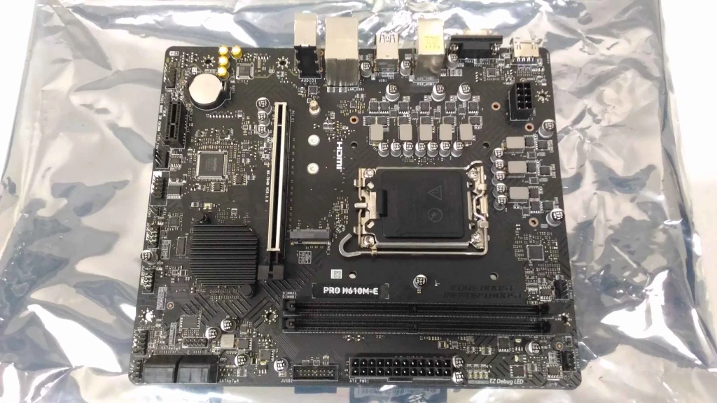 SALE OUT. MSI PRO H610M-E | MSI PRO H610M-E | Processor family Intel | Processor socket  LGA1700 | Supported hard disk drive interfaces SATA, M.2 | Number of SATA connectors 4 | USED, REFURBISHED, WITHOUT ORIGINAL PACKAGING AND ACCESSORIES, ONLY BACKPANEL INCLUDED
