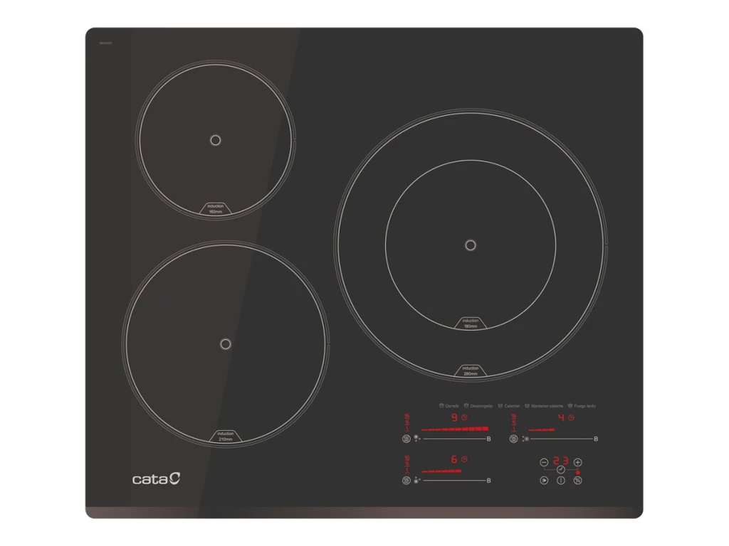 CATA Hob | INSB 6028 BK | Induction | Number of burners/cooking zones 3 | Slider Touch | Timer | Black