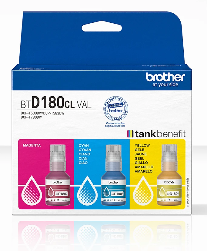 Brother BTD180CL | Ink refill | Yellow, Cyan, Magenta