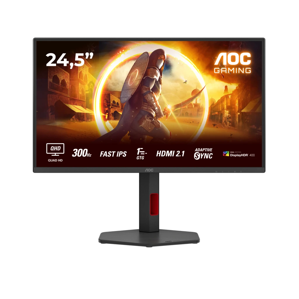 AOC Q25G4SR | 24.5 " | Fast IPS | QHD | 16:9 | 300 Hz | 1 ms | 2560 x 1440 pixels | 400 cd/m² | HDMI ports quantity 2 | Black