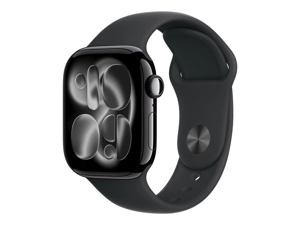Apple Watch Series 11 GPS 42mm Jet Black Aluminium Case with Black Sport Band - M/L | Apple
