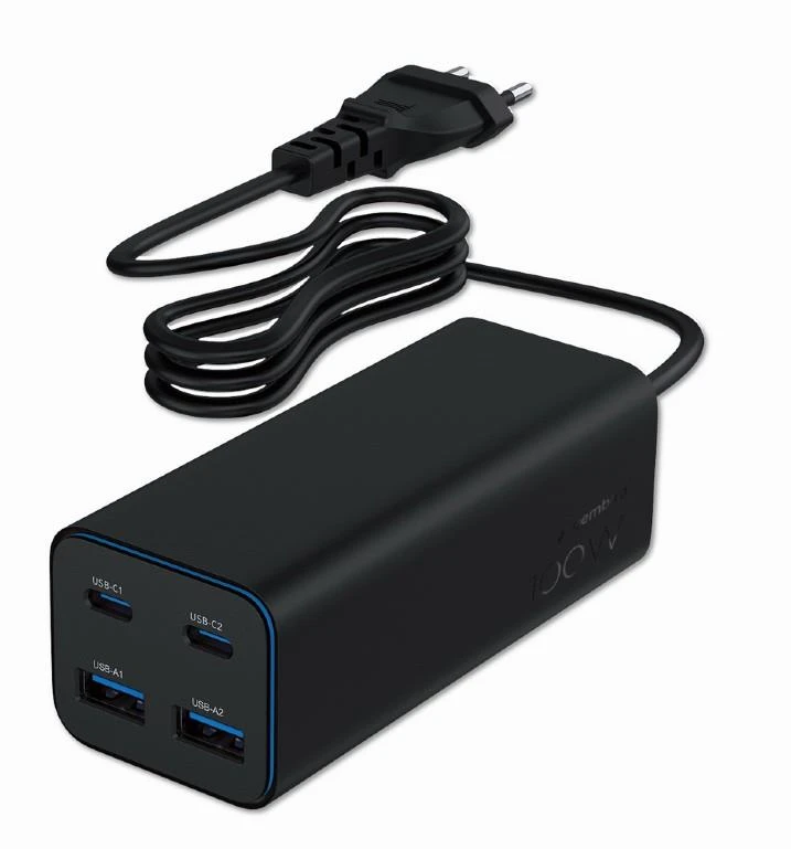 CHARGER USB UNIVERSAL 4P 100W/TA-UC-2A2C-PD100-01-BK GEMBIRD
