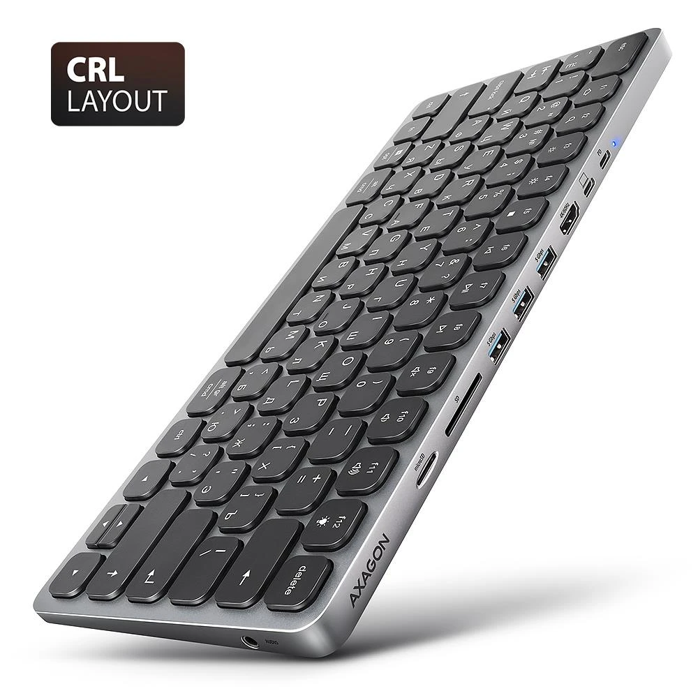KEYBOARD + I/O HUB 9IN1/0.6M HMC-KB-CRL AXAGON