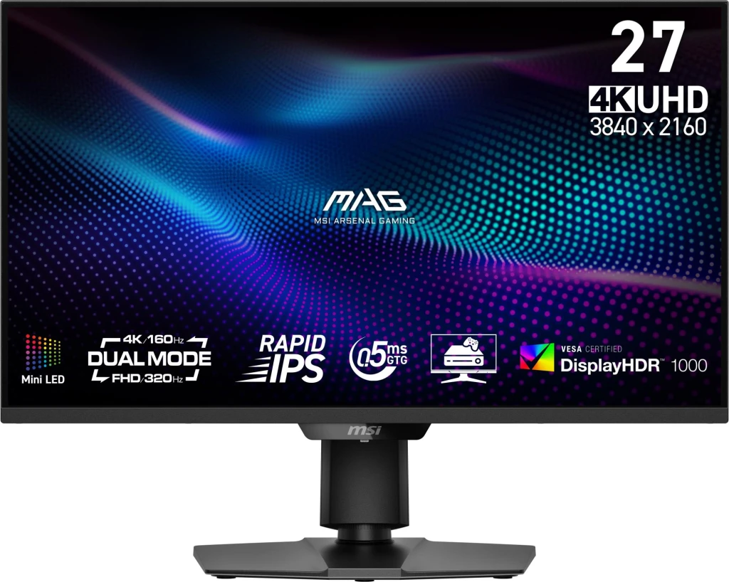 LCD Monitor|MSI|MAG 274UPDF E16M|27"|Gaming/Frameless/4K|Matte|Panel IPS|3840x2160|16:9|160Hz|0.5 ms|Colour Black|MAG274UPDFE16M