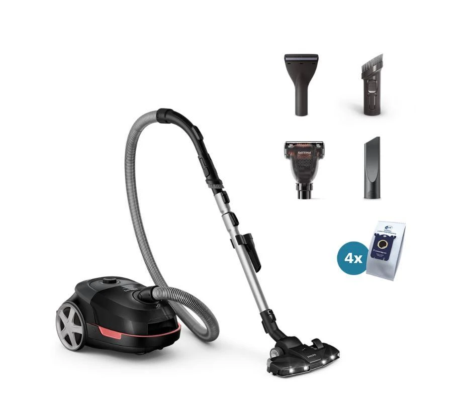 Vacuum Cleaner|PHILIPS|Bagged|900 Watts|Capacity 4 l|Noise 77 dB|Black|Weight 4.6 kg|XD6142/12