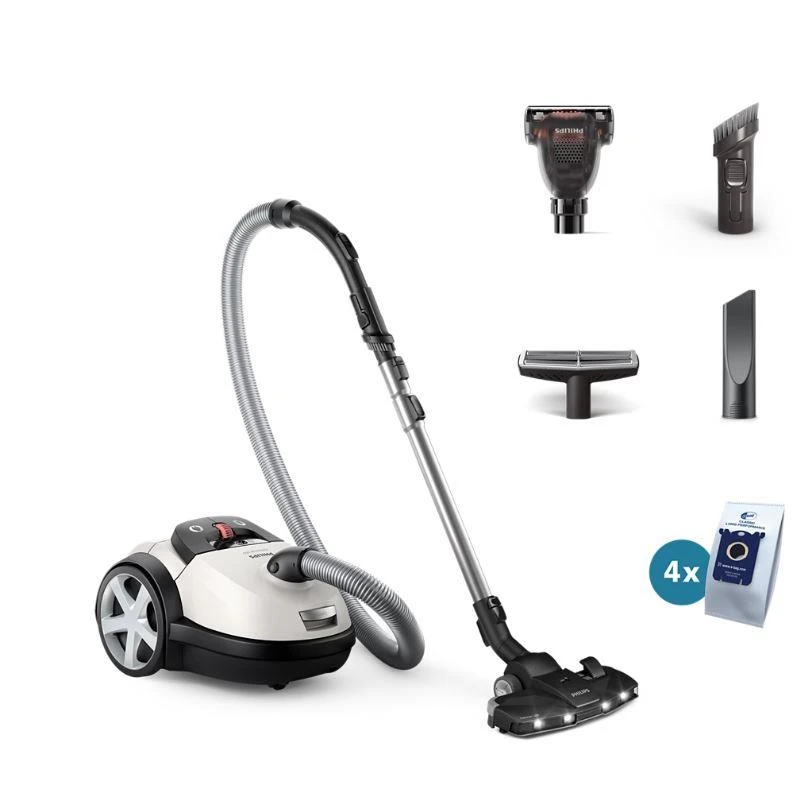 Vacuum Cleaner|PHILIPS|Performer LED 8000 Series|Bagged/For carpets|900 Watts|Noise 75 dB|White|Weight 5.3 kg|XD8142/12
