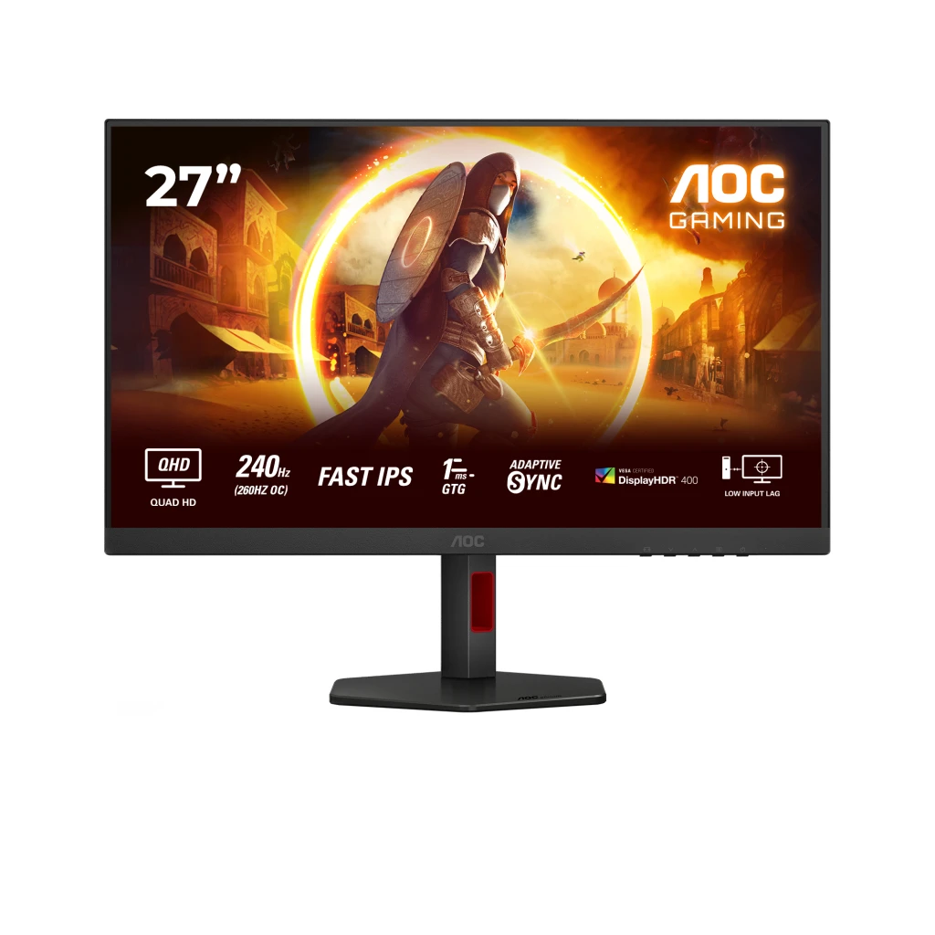 AOC Q27G4ZR | 27 " | Fast IPS | QHD | 16:9 | 240 Hz | 1 ms | 2560 x 1440 pixels | 400 cd/m² | HDMI ports quantity 2 | Black