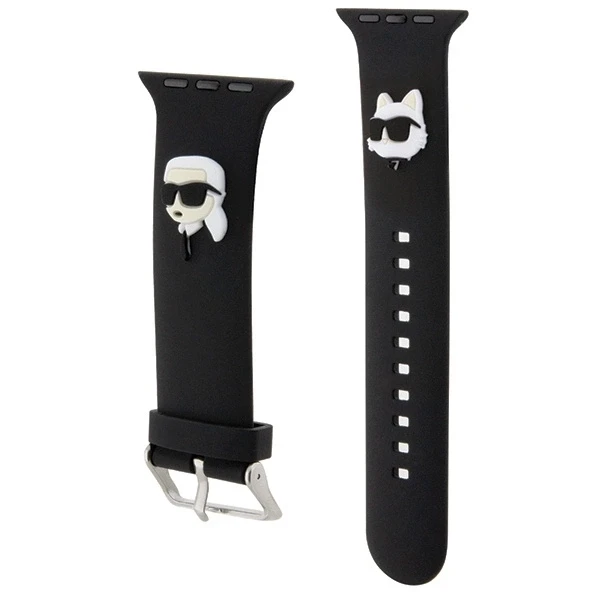 Karl Lagerfeld | Apple Watch Strap KLAWLSLKCNK | Black | Silicone/Stainless Steel