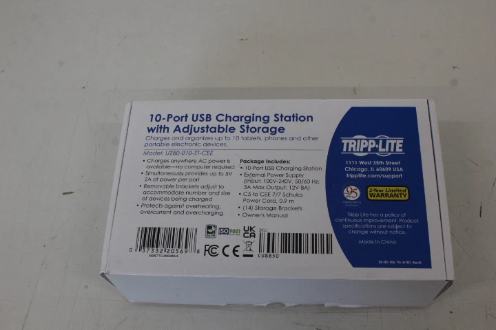 Tripp Lite 10 Port USB Charging Station with Adjustable Storage | U280-010-ST-CEE | UNPACKED, SCRATCHED
