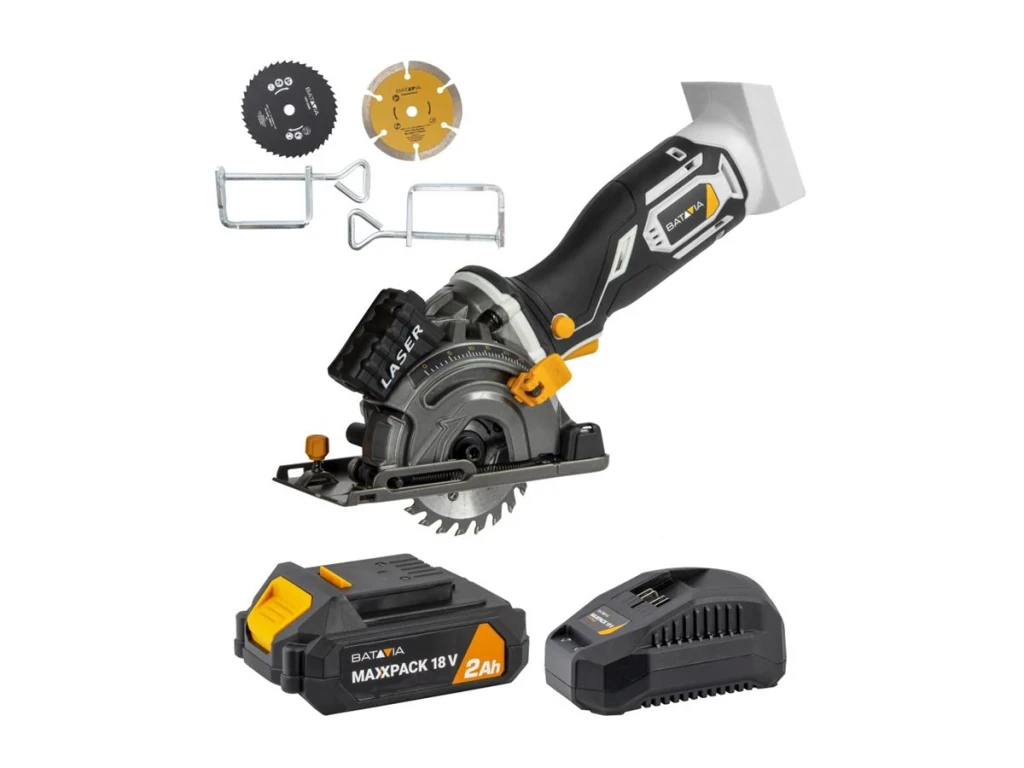 Batavia B.V. 18V Cordless Mini Circular Saw 89mm, Without Battery and Charger