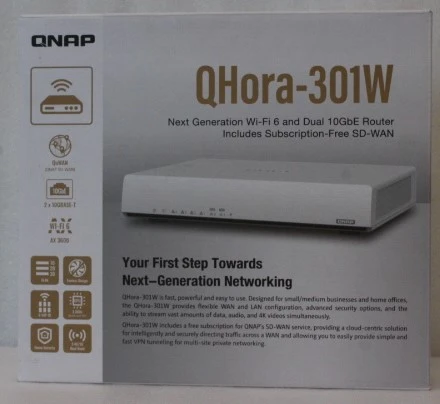 SALE OUT. QNAP QHora-301W WiFi 6 up to 3.5Gbps Speed AX optimized Quad-Core Processor 4x4 MU-MIMO & OFDMA 2* 10GbE (Multi-Gig) WAN/LAN adjus | QNAP Dual bandRouter | QHora-301W | 802.11ax | Ethernet LAN (RJ-45) ports 6 | Mesh Support Yes | MU-MiMO Yes | No mobile broadband | Antenna type Internal | 36 month(s) | UNPACKED