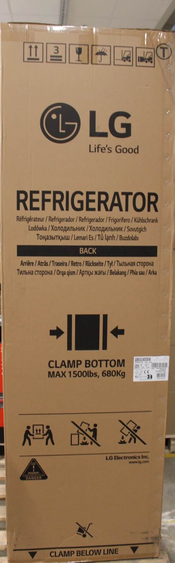 SALE OUT. LG Refrigerator | GBV5240DSW | Energy efficiency class D | Free standing | Combi | Height 203 cm | No Frost system | Fridge net capacity 277 L | Freezer net capacity 110 L | Display | 35 dB | White | DAMAGED PACKAGING, DENT ON THE LEFT SIDE AT THE TOP