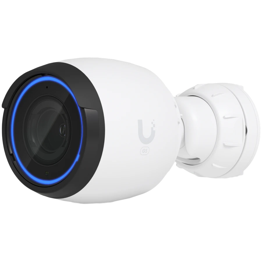 UBIQUITI G5 Pro; 4K (8MP) video resolution; 3x optical zoom; 25 m (82 ft) IR night vision; AI event detections; Record audio with an integrated microphone; Connect and power using PoE; Weatherproof (outdoor exposed).