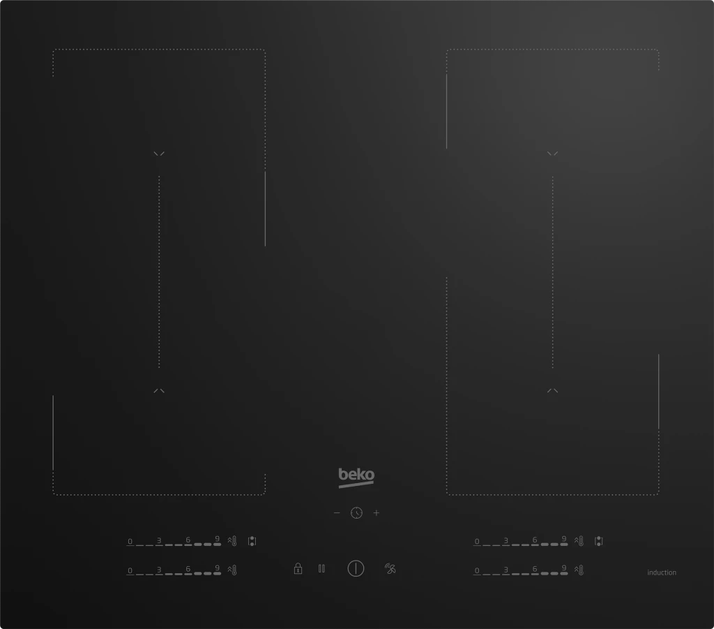 BEKO Hob | HII64720QUF2T | Induction | Number of burners/cooking zones 4 | Touch | Timer | Black