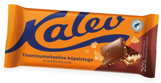 Piimašokolaad KALEV tiramisumaitseline, küpsisega 100g