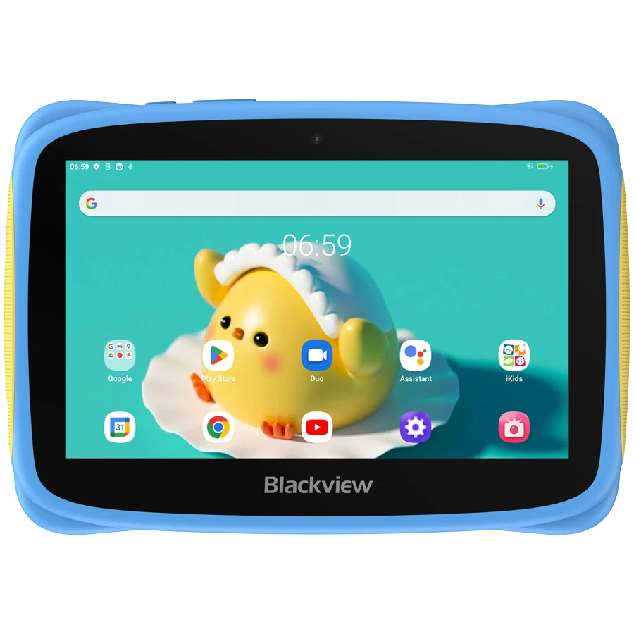 Blackview Tab 3 Kids, Blue, 7-inch HD 1024x600, 7731E Quad-core 1.3GHz, Front 0.3MP; Rear 2MP Camera, 2GB/32GB, 3280mAh battery, NO Charging Doke 3.0 Go (Android 13), WiFi version, 802.11 b/g/n(2.4GHz), Blue