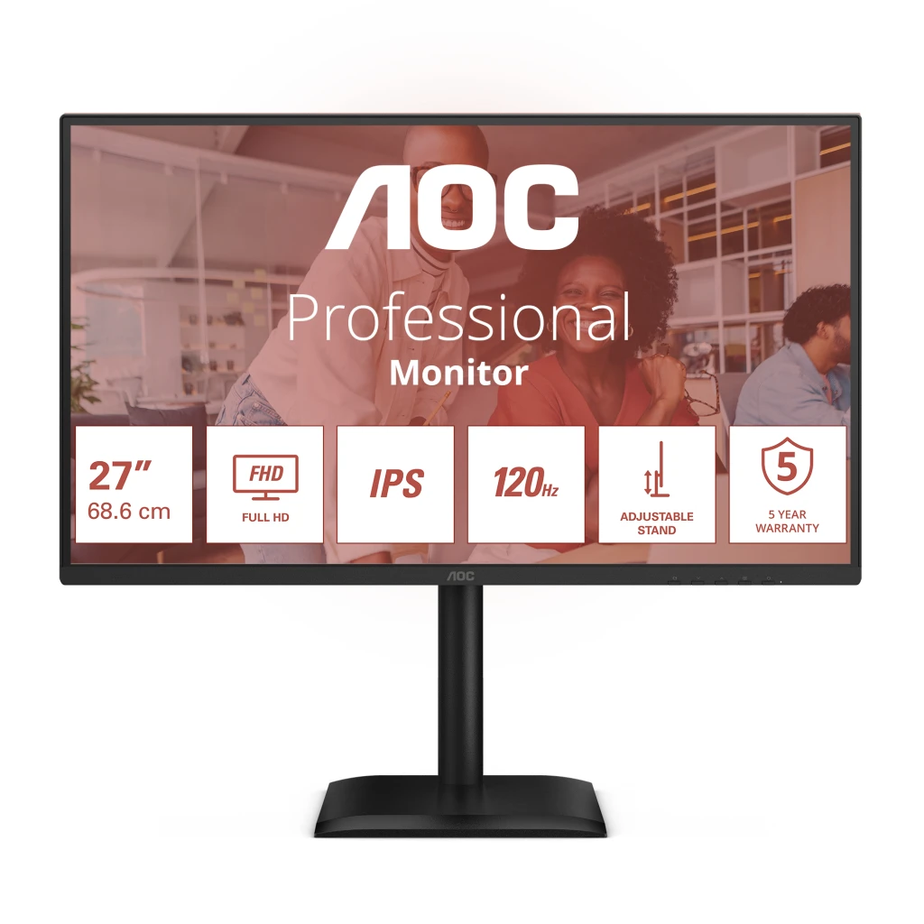 AOC 27E4U PC lamekuvar 68,6 cm (27") 1920 x 1080 pikslit Full HD LED Must