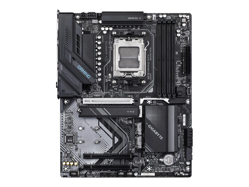Gigabyte X870 GAMING WF6 | Processor family AMD | Processor socket AM5 | DDR5 | Supported hard disk drive interfaces M.2, SATA | Number of SATA connectors 4