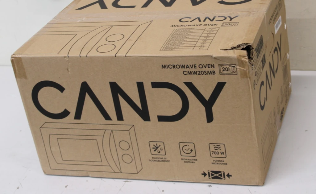 SALE OUT. Candy CMW20SMB Microwave oven, Freestanding, Capacity 20 L, 700 W, Black | Candy Microwave oven | CMW20SMB | Free standing | 20 L | 700 W | Black | DAMAGED PACKAGING, THE GAPS BETWEEN BODY AND THE DOOR DO NOT MATCH
