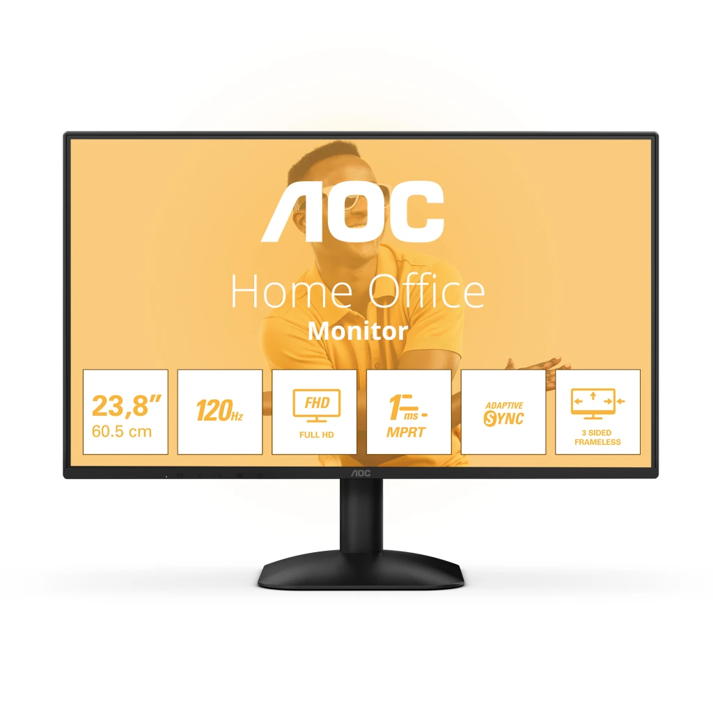 AOC | 24B31H | 24 " | IPS | FHD | 16:9 | 120 Hz | 1 ms | 1920 x 1080 pixels | 300 cd/m² | HDMI ports quantity 1 | Black