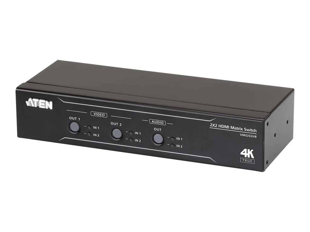 Aten 2x2 True 4K HDMI Matrix Switch with Audio De-Embedder | VM0202HB