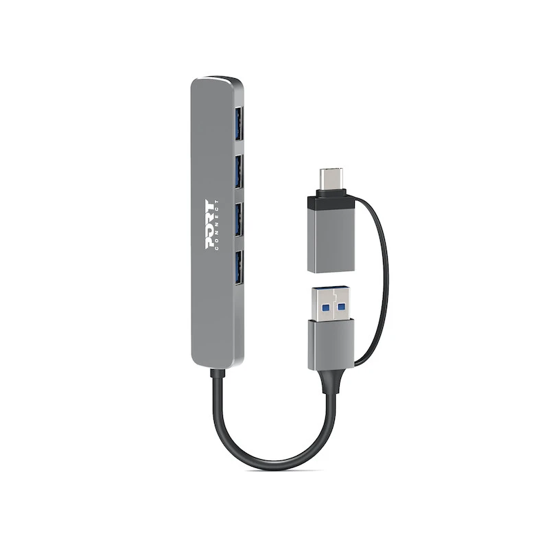PORT CONNECT | Hub USB-C/USB-A vers 4 ports USB-A 3.0 5Gbps