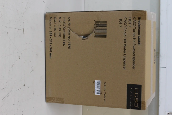 SALE OUT. Caso 01875 HOT 7 Turbo Hot water dispenser, Capacity 2.7 L, Black/Stainless Steel | Caso Turbo Hot Water Dispenser | Hot 7 | Water Dispenser | 2200-2600 W | 2.7 L | Plastic/Stainless Steel | Black/Stainless Steel | DAMAGED PACKAGING