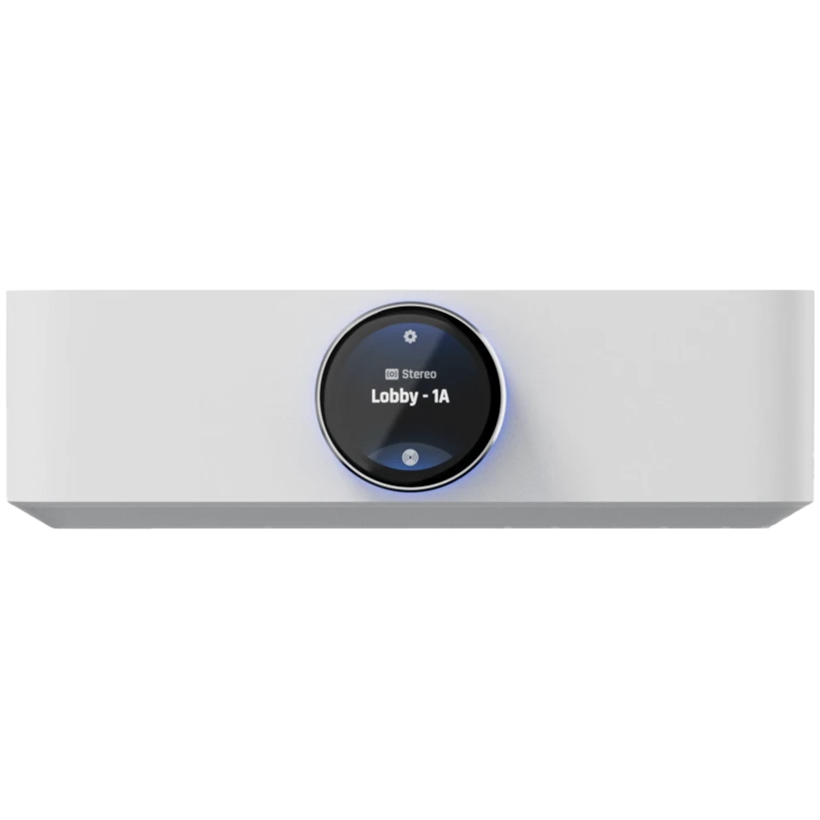 Ubiquiti UPL-Amp-W-EU Premium speaker amplifier designed for high-fidelity multi-zone audio streaming and immersive spatial sound experiences, 130 watts per channel at 8 ohms, 2x speaker terminal outputs with (2) custom-designed banana plugs include