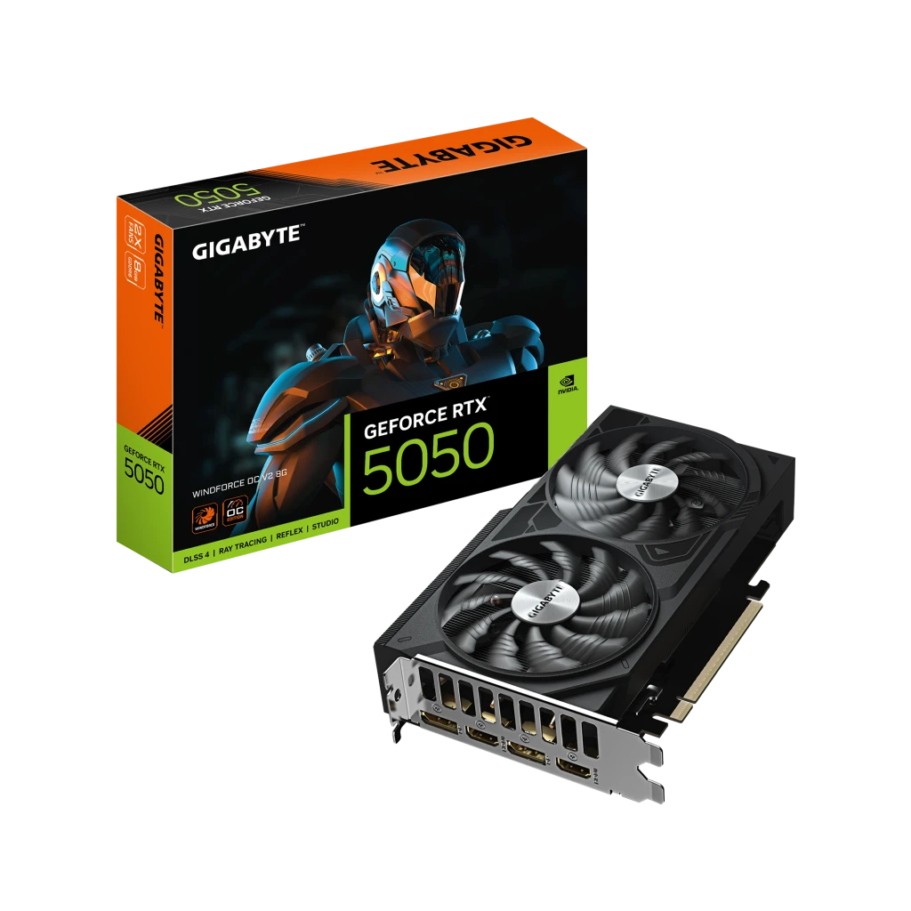 Gigabyte GeForce RTX 5050 WINDFORCE OC V2 8G | NVIDIA | 8 GB | GeForce RTX 5050 | GDDR6 | HDMI ports quantity 2 | PCI-E 5.0
