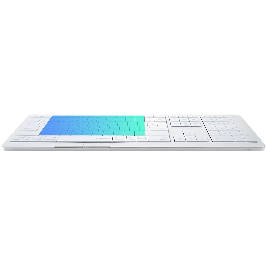 CLEVETURA CLVX 1 Touch-On-Keys AI Wireless Keyboard, ANSI US Mac layout, Scissor Switches, Aluminum Chassis, Interactive RGB, Mac/iPad/AppleTV/PC support