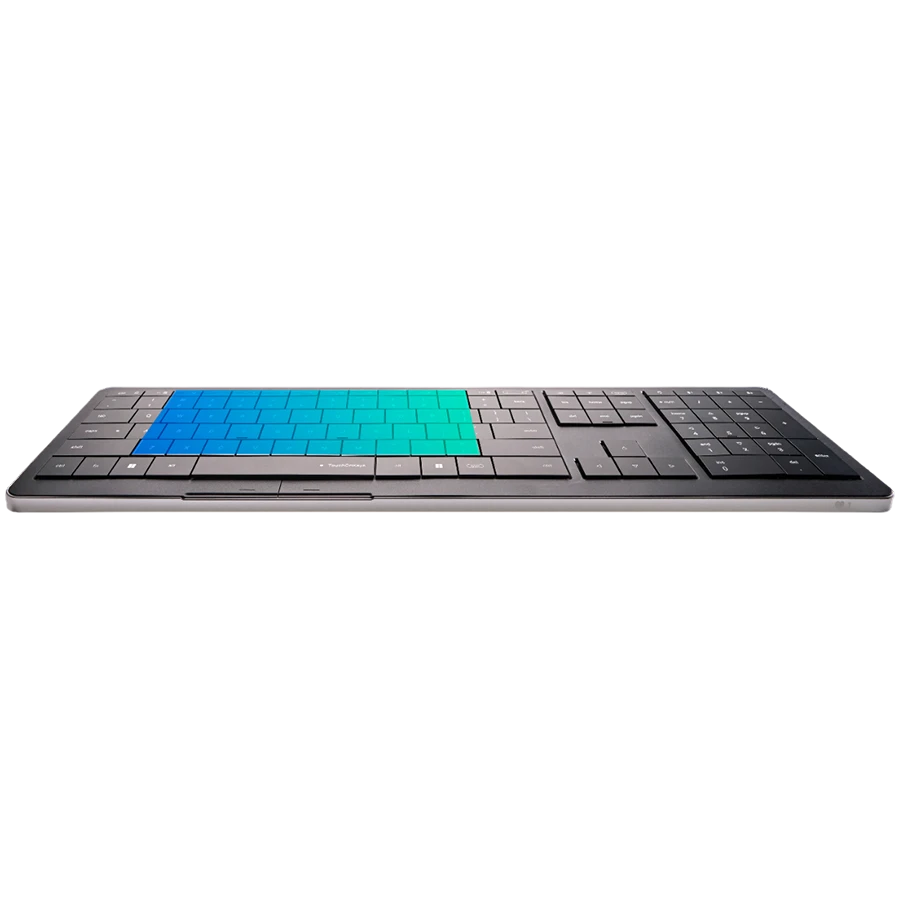 CLEVETURA CLVX 1 Touch-On-Keys AI Wireless Keyboard, ANSI US Windows Layout, Scissor Switches, Aluminum Chassis, Interactive RGB, Windows/Linux/MacOS support