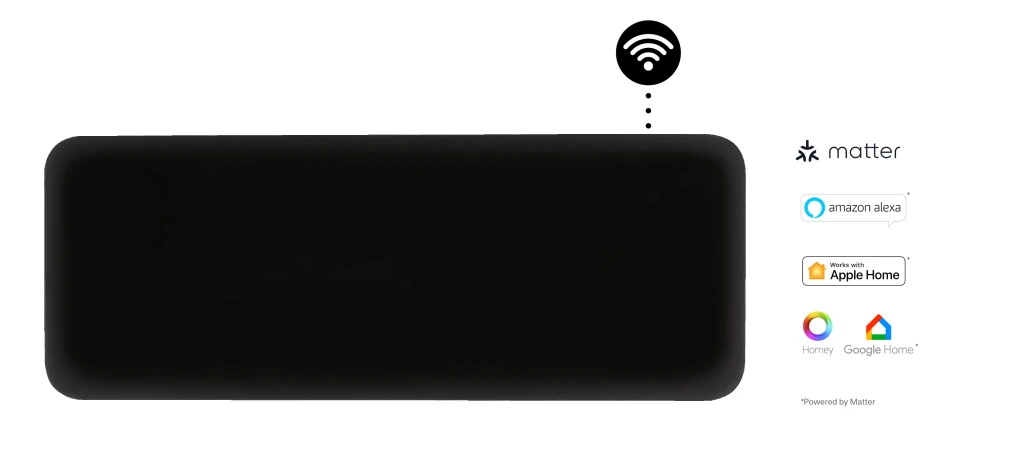 Mill Invisible Smart WiFi Heater | PA1300WIFI4B | Panel Heater | 1300 W | Suitable for rooms up to 15-19 m² | Black | IPX4