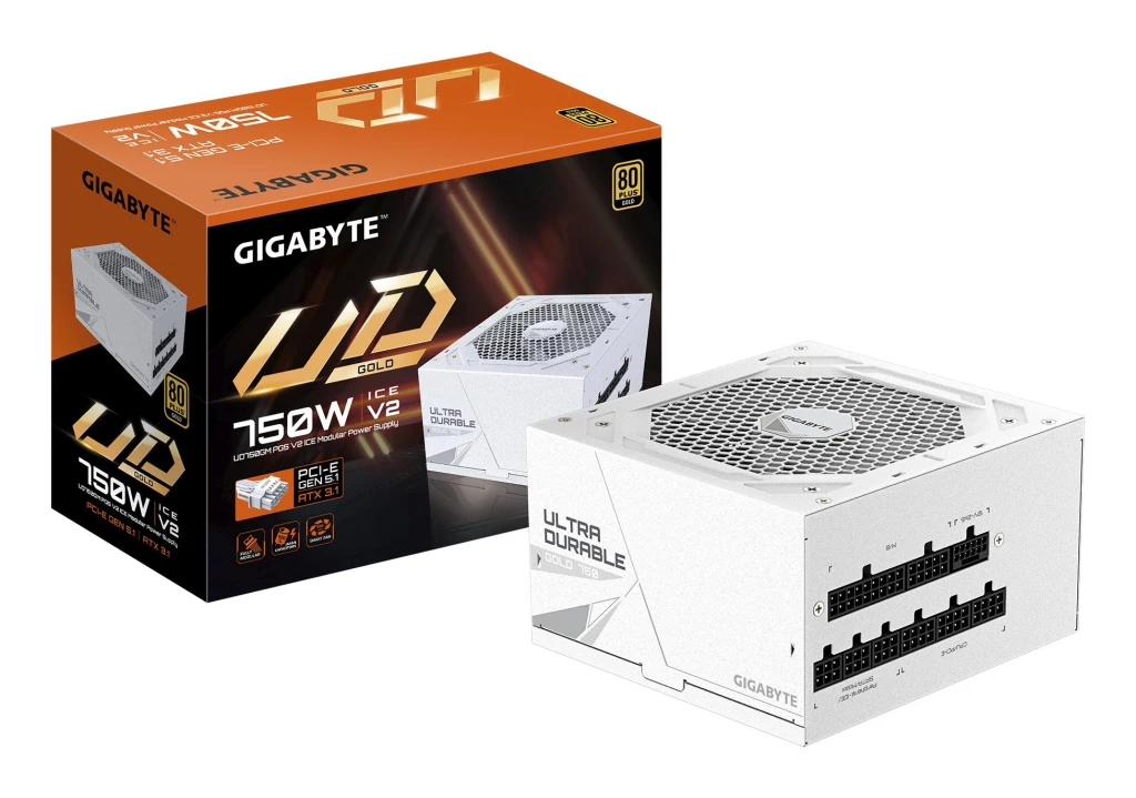 Power Supply|GIGABYTE|UD750GM PG5 ICE|ATX 3.1|750 Watts|Efficiency 80 PLUS GOLD|PFC Active|MTBF 100000 hours|GP-UD750GMPG5ICE