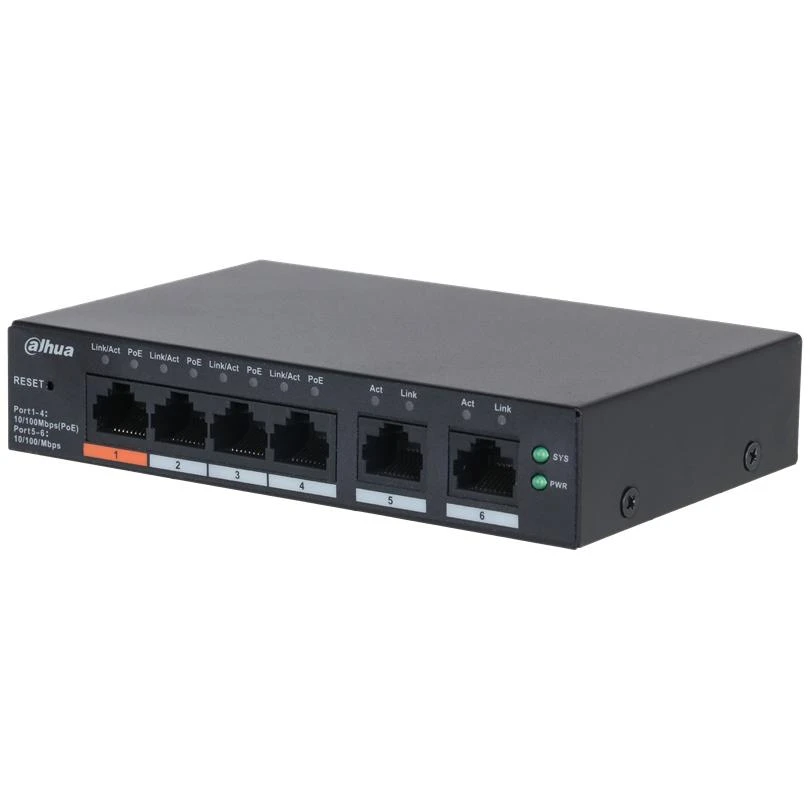 Switch|DAHUA|DH-CS4006-4ET2ET-60|Type L2|PoE ports 4|60 Watts|CS4006-4ET2ET-60