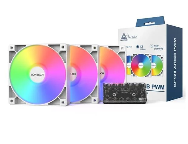 CASE FAN 120MM GF120R V2/ARGB PWM 3I1 (W) MONTECH