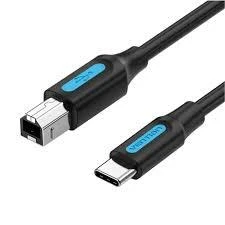 CABLE USB-C TO USB 2.0B/2M BLACK CQUBH VENTION
