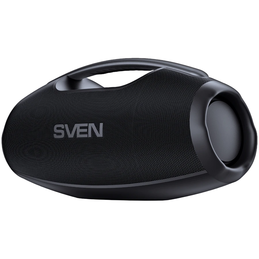 Portable speaker SVEN PS-990, black, power output 180W (RMS), TWS, Bluetooth, RGB backlight, Waterproof (IPx7), USB, Lithium battery, Battery life – up to 16 hours