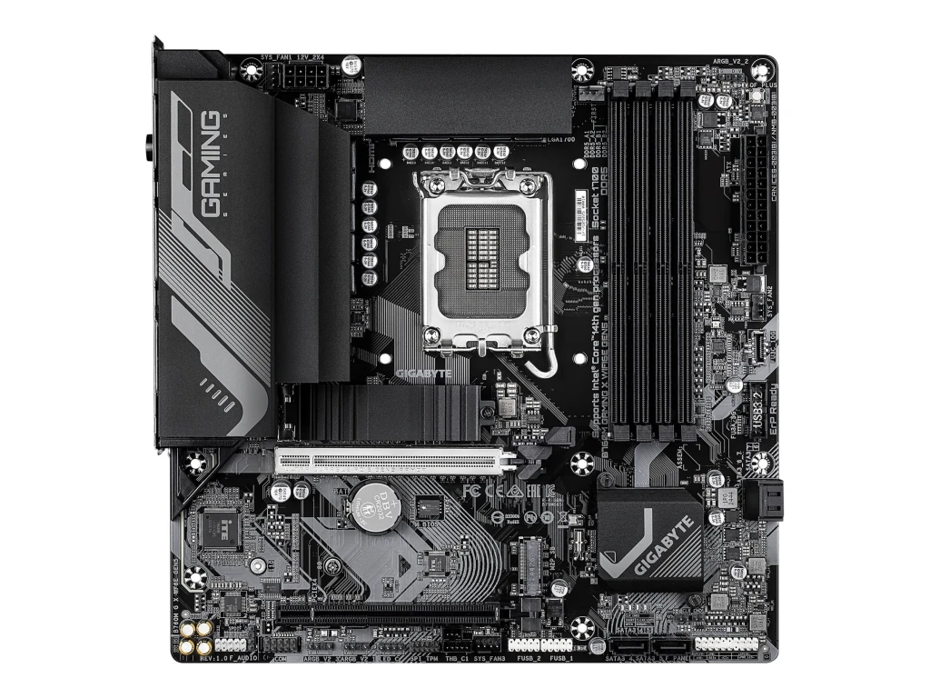 Gigabyte B760M GAMING X WIFI6E GEN5 | Processor family Intel | Processor socket LGA1700 | DDR5 | Supported hard disk drive interfaces SATA, M.2 | Number of SATA connectors 4