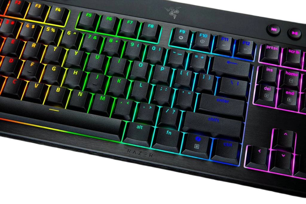 Razer | BlackWidow V4 Low-Profile Tenkeyless HyperSpeed | Keyboard | Wireless | US | Bluetooth | Black | Green Switches