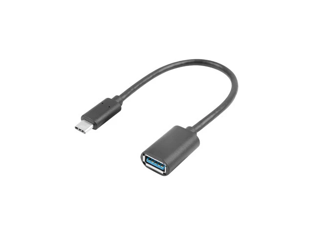 Lanberg Adapter Cable USB-C(M) 3.1 -> USB-A(F) 15 cm, Black | AD-UC-UA-04