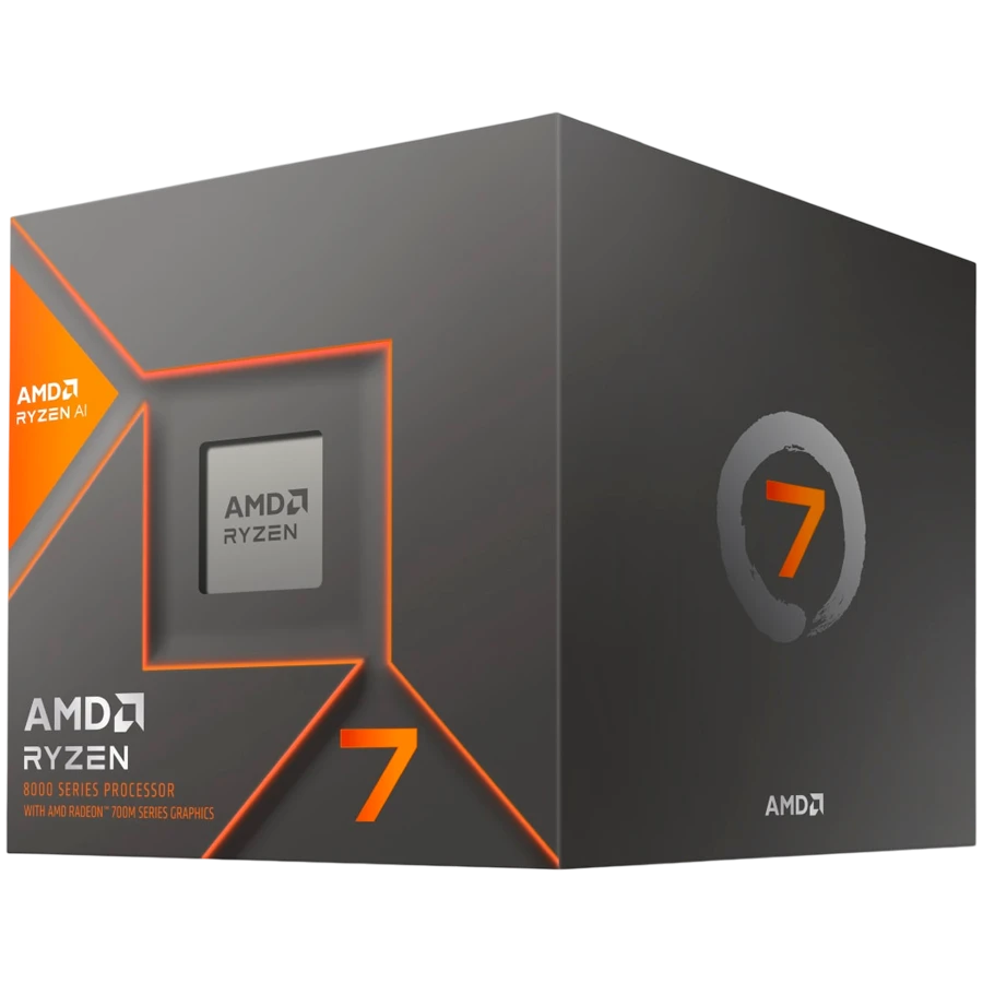 AMD CPU Desktop Ryzen 7 8C/16T 8700G (3.8/5.1GHz Max, 24MB,65W,AM5) with Wraith Stealth Cooler, box