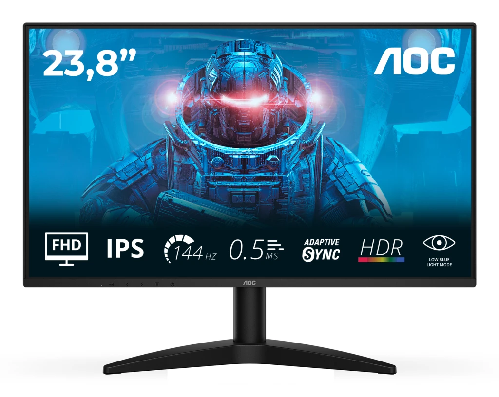 AOC 24B36X | 24 " | IPS | FHD | 16:9 | 144 Hz | 0.5 ms | 1920 x 1080 pixels | 300 cd/m² | HDMI ports quantity 1 | Black